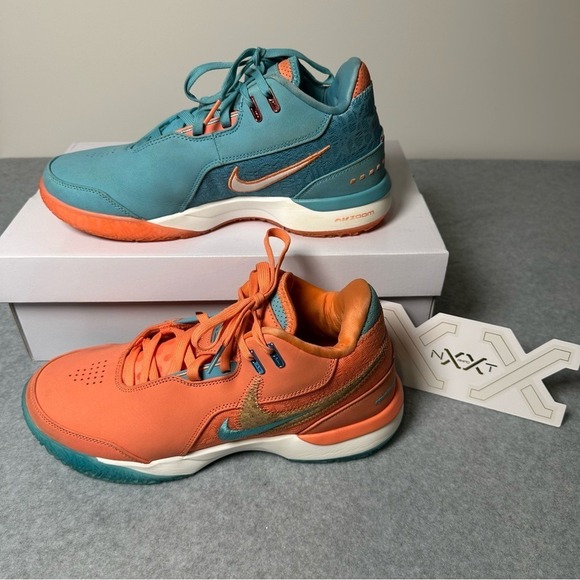 Nike LeBron NXXT Gen AMPD Mineral Blue Wild Mango Mens Size 9 FJ1566-401